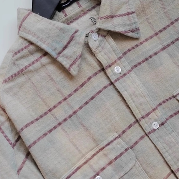 R13 Beige Plaid Button Down Shirt - Picture 8 of 11